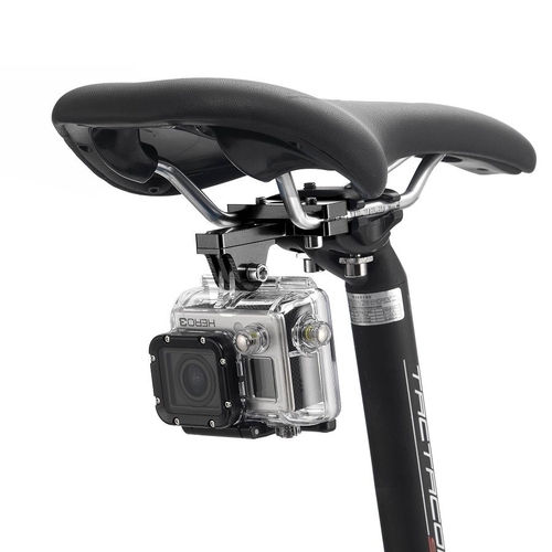 PULUZ Aluminium Fahrrad-Sitzhalterung f�r GoPro & Action Kameras Schwarz