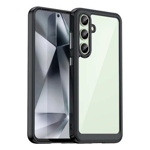 F�r Samsung Galaxy S24 FE Colorful Series Hybrid Schutz H�lle Schwarz