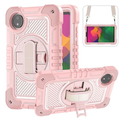 F�r Xiaomi Redmi Pad SE 8.7 360 Grad Rotation Hybrid PC H�lle Rosa