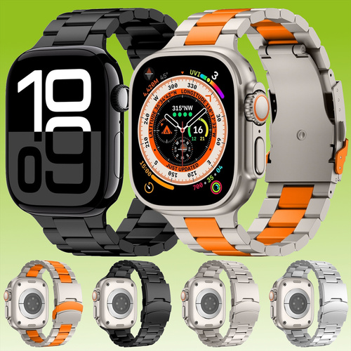 F�r verschiedene Smartwatches hochwertiges Three Bead Titan Metall Smart Armband