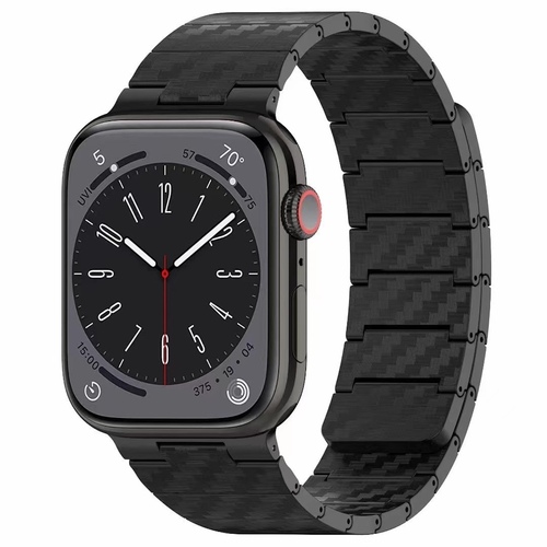 F�r Apple Watch SE 2023 40mm Carbonfaser Magnetisches Armband Schwarz