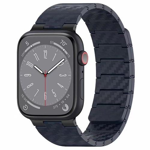 F�r Apple Watch SE 2023 40mm Carbonfaser Magnetisches Armband Blau