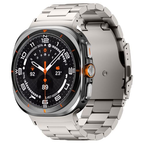 F�r Samsung Galaxy Watch Ultra 47mm Three Bead Metall Armband Titan