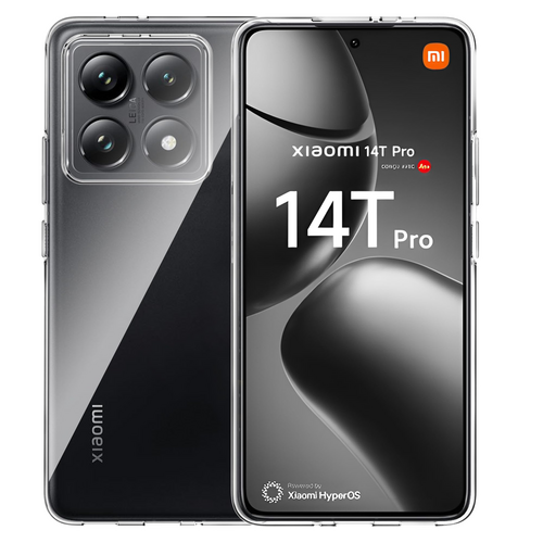 F�r Xiaomi 14T Pro Silikon TPU Schutz Handy H�lle Cover Transparent