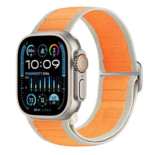F�r Apple Watch Ultra 2 / 1 49mm Nylon Elastisches Armband Orange