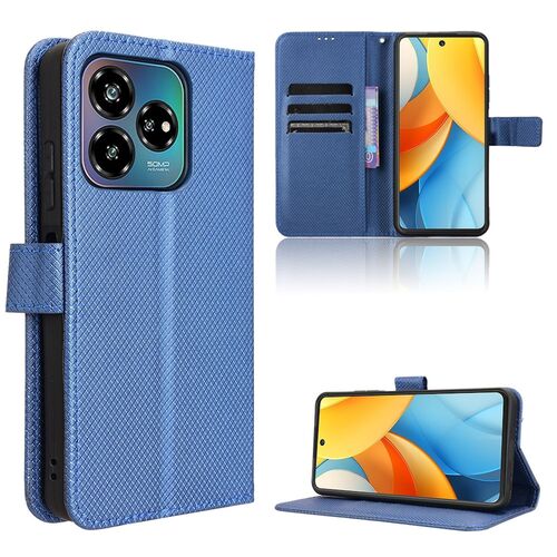 F�r ZTE Blade V60 Vita / Axon 60 Lite Design Kunst Leder H�lle Blau
