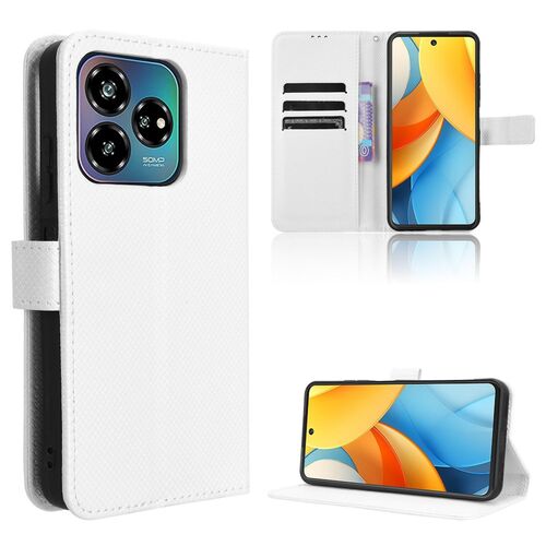 F�r verschiedene Smartphones Diamantstruktur Book Wallet Kunstleder H�lle Tasche 