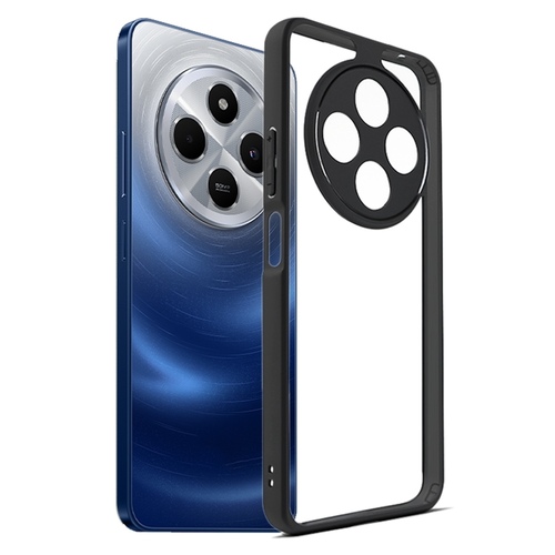 F�r Xiaomi Redmi 14C 4G Frosted TPU + Transparent Schutz H�lle Schwarz