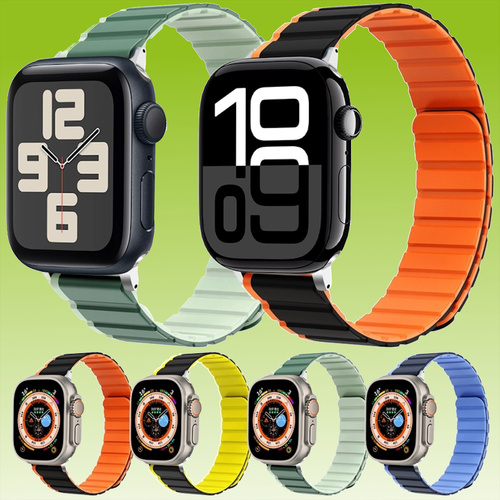 F�r Smartwatches hochwertiges Premium Zweifarbiges Magnetisches Silikon Armband