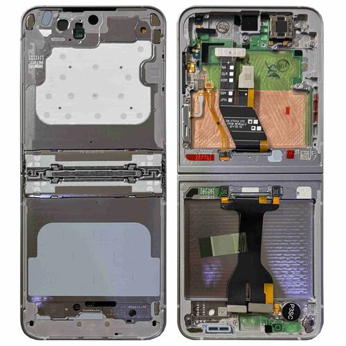 Samsung Display LCD Mittelrahmen f�r Galaxy Z Flip6 GH82-35016A Ersatzteil Silver Shadow