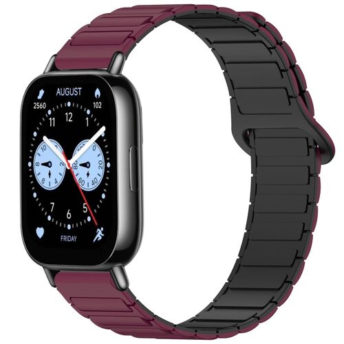 F�r Xiaomi Redmi Watch 5 Lite Two Color Magnetisches Arm Band Weinrot