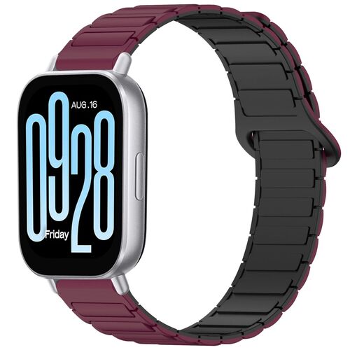 F�r Xiaomi Redmi Watch 5 Active Two Color Magnetisches Armband Weinrot