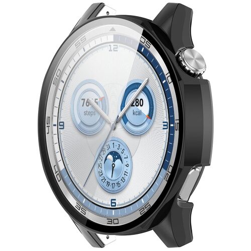 F�r Huawei Watch GT 5 46mm Kunststoff H�lle + H9 Hart Glas Schwarz