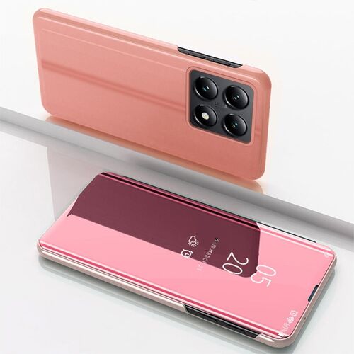 Fr Xiaomi 14T View Spiegel Handy Smart Wake UP Funktion Hlle Pink