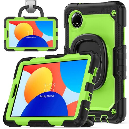 F�r Xiaomi Redmi Pad SE 8.7 360 Grad Rotation Hybrid PC H�lle Gr�n