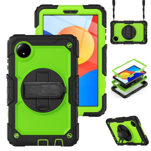 F�r Xiaomi Redmi Pad SE 8.7 360 Grad Rotation Hybrid PC H�lle Gr�n