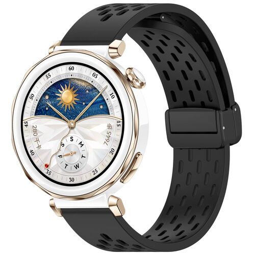 F�r Huawei Watch GT 5 Pro 42mm Silikon Armband mit Magnetverschluss