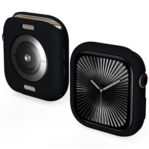 F�r Apple Watch Series 11 / 10 42mm Candy TPU Geh�use H�lle Schwarz