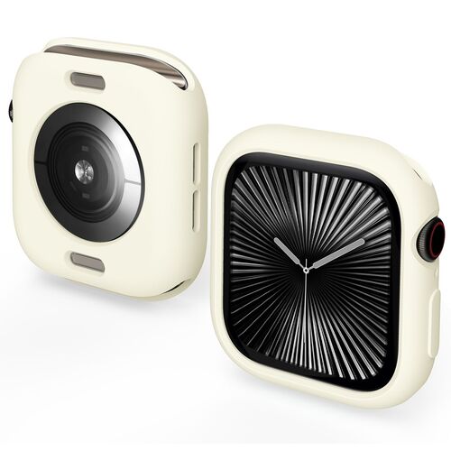 F�r Apple Watch Series 10 46mm Candy Design TPU Geh�use H�lle Beige