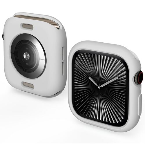 F�r Apple Watch Series 10 46mm Candy Design TPU Geh�use H�lle Grau