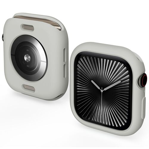 F�r Apple Watch Series 10 46mm Candy Design TPU Geh�use H�lle D- Grau