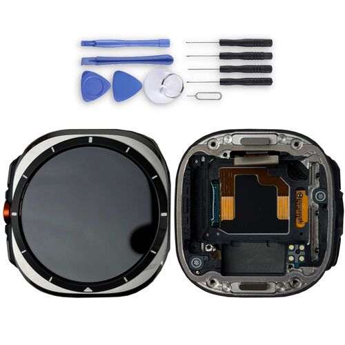 Samsung LCD Display mit Rahmen f�r Galaxy Watch Ultra 47mm LTE GH82-35194B Titanium Silver