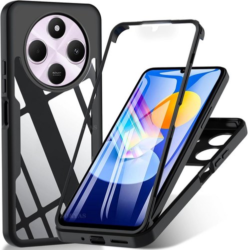 F�r Xiaomi Redmi 14C Full Cover Acrylic Hybrid TPU H�lle Case Schwarz