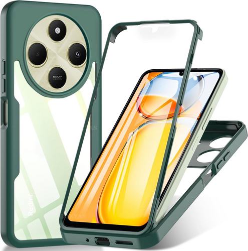 F�r Xiaomi Redmi 14C Full Cover Acrylic Hybrid TPU H�lle Dunkelgr�n