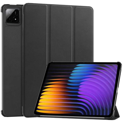 F�r Xiaomi Pad 7 / 7 Pro 3folt Wake UP Smart Tasche H�lle Case Schwarz