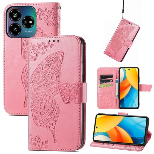 F�r ZTE Blade V60 Vita / Axon 60 Lite Kunstleder Wallet H�lle Pink