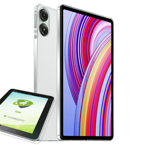 F�r Xiaomi Redmi Pad Pro 12.1 Zoll TPU Silikon H�lle Schwarz + H9 Glas