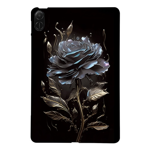 F�r Honor Pad X8a 11 Zoll TPU Schwarze Rose Motiv Design Schutz H�lle