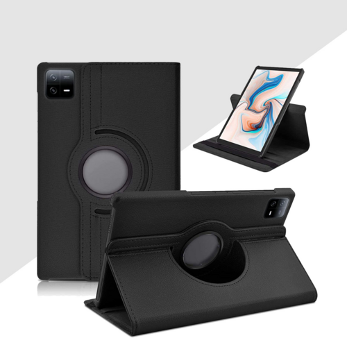 F�r Xiaomi Pad 7 / 7 Pro 360 Grad Rotation Kunstleder H�lle Schwarz