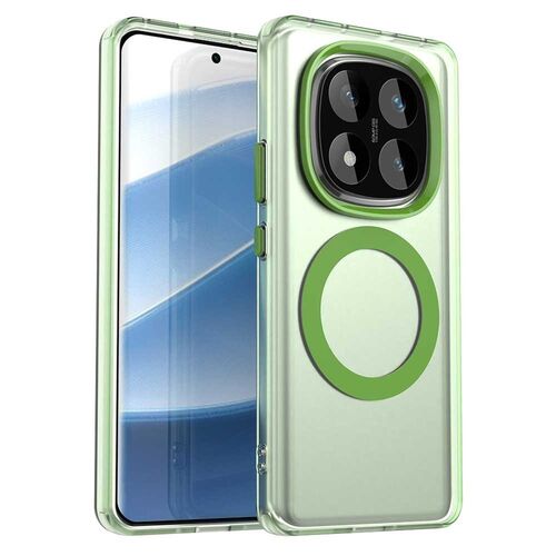 F�r Xiaomi Redmi Note 14 Pro 5G Magsafe Hybrid TPU Schutz H�lle Gr�n