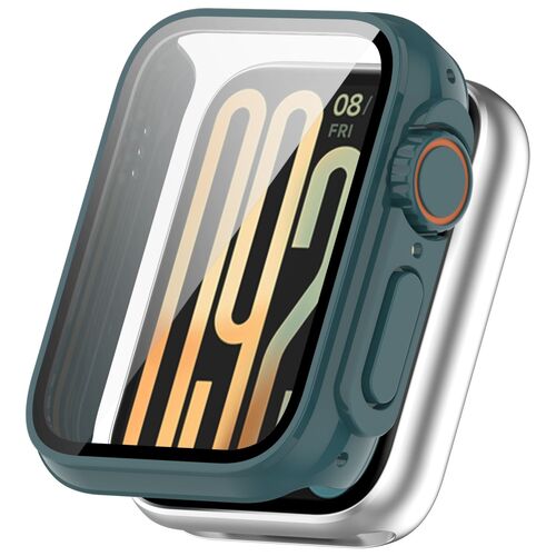 F�r Xiaomi Smart Band 9 Pro Kunststoff PC H�lle + H9 Hart Glas Gr�n