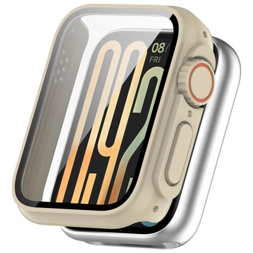 F�r Xiaomi Smart Band 9 Pro Kunststoff PC H�lle + H9 Hart Glas Beige