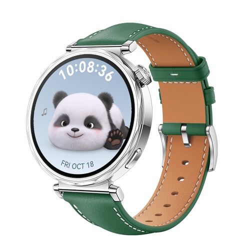 F�r Huawei Watch GT 5 41mm Damen Leder Ersatz Armband mit silberner Schnalle 