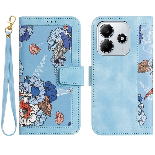 F�r verschiedene Handy Modelle Kunstleder Book Wallet Tasche Blumen Design H�lle 