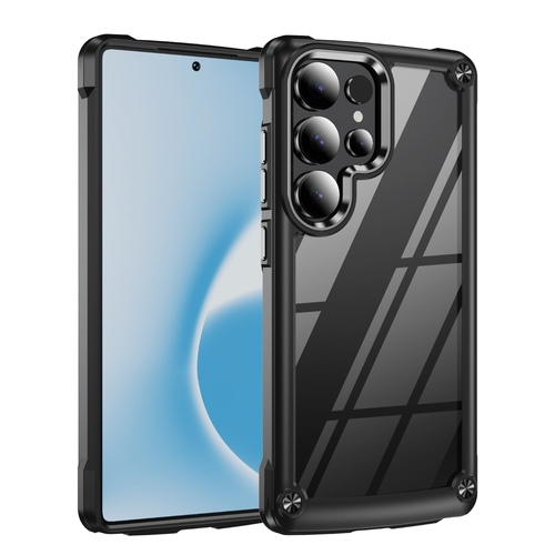 F�r Samsung Galaxy S25 Ultra TPU + PC H�lle mit Linsenschutz Schwarz