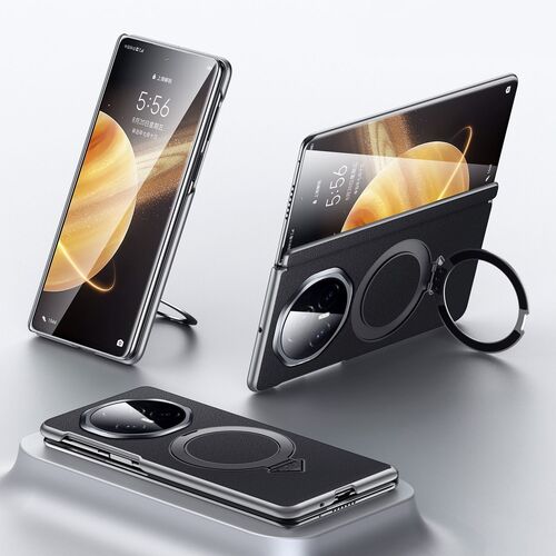 F�r Honor Magic V3 SULADA Leder MagSafe Ring Halter H�lle Schwarz