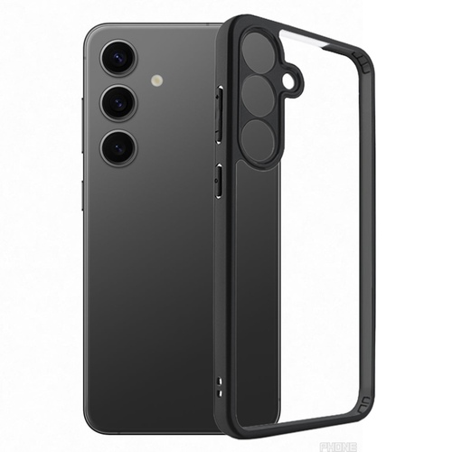 F�r Samsung Galaxy S25 Frosted TPU + Transparent Schutz H�lle Schwarz