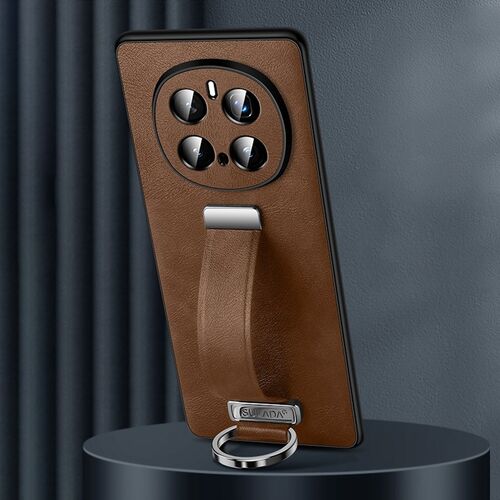 F�r Honor Magic 7 Pro SULADA Hybrid Leder H�lle mit Ringhalter Braun