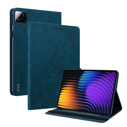 F�r Xiaomi Pad 7 / Pad 7 Pro Schmetterling Kunstleder Tasche Case Blau