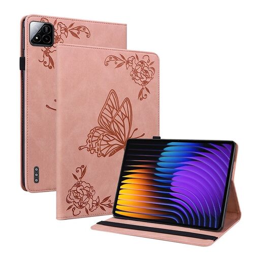 F�r Xiaomi Pad 7 / Pad 7 Pro Schmetterling Kunstleder Tasche Case Pink