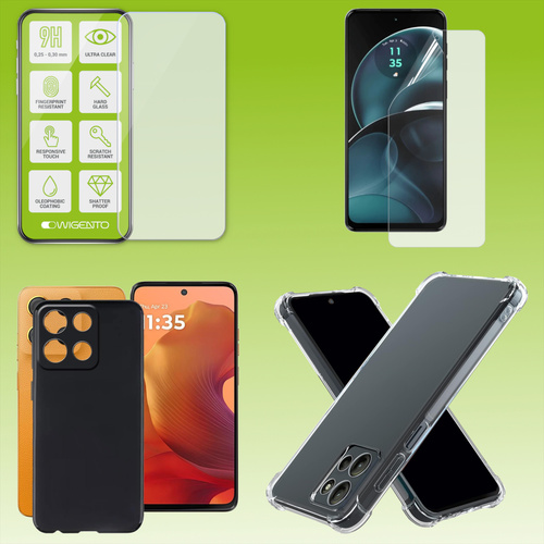 F�r Motorola Moto G15 Silikon Schutz H�lle Tasche TPU 9H Hart Glas Folie AUSWAHL