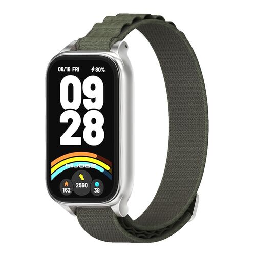 F�r Xiaomi Smart Band 9 Active / Redmi Band 3 Nylon Arm Band mit Metallrahmen 