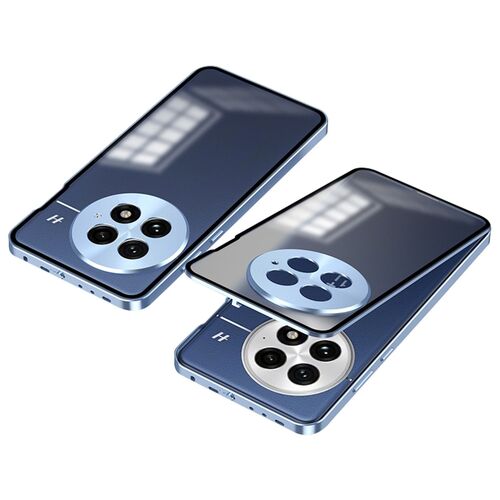 F�r OnePlus 13 Snap Verschluss Metall Rahmen Mattierte H�lle Case Blau