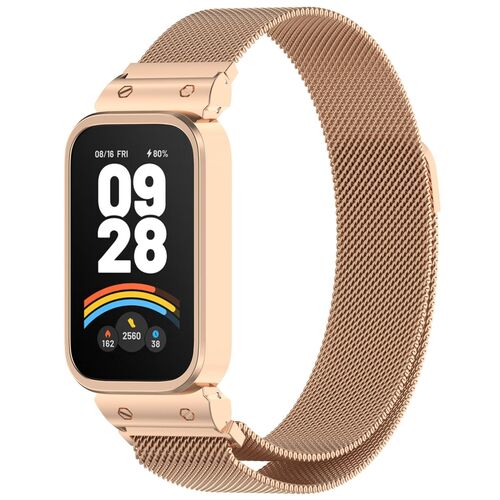 F�r Xiaomi Smart Band 9 Active / Redmi Band 3 Milanese Edelstahl Armband Geh�use 