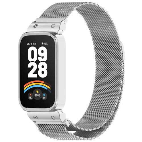 F�r Xiaomi Smart Band 9 Active / Redmi Band 3 Milanese Edelstahl Armband Geh�use 