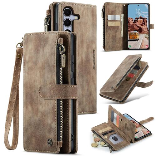 Fr Samsung Galaxy S25 Plus Kunstleder Multifunktion Tasche Hlle Case